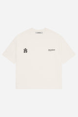 dual logo t-shirt oat/black