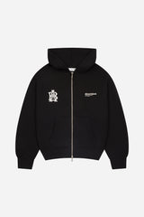 dual logo zip hoodie black/ecru