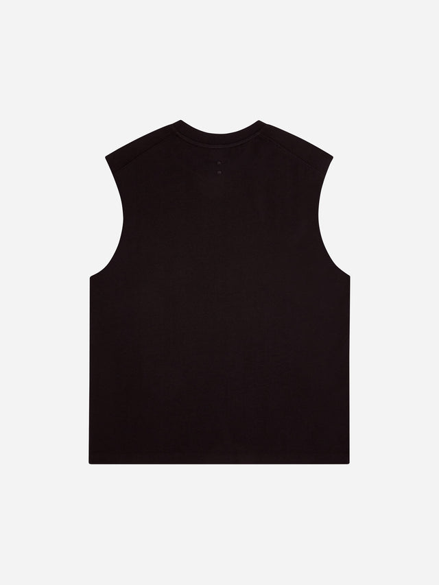 dual logo sleeveless t-shirt black