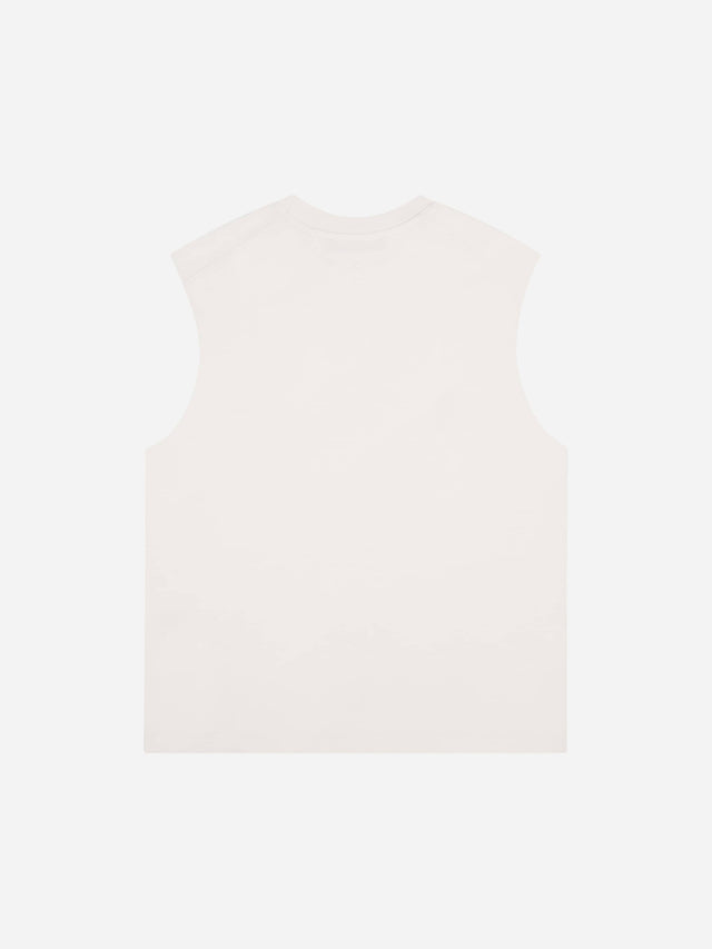 dual logo sleeveless t-shirt oat