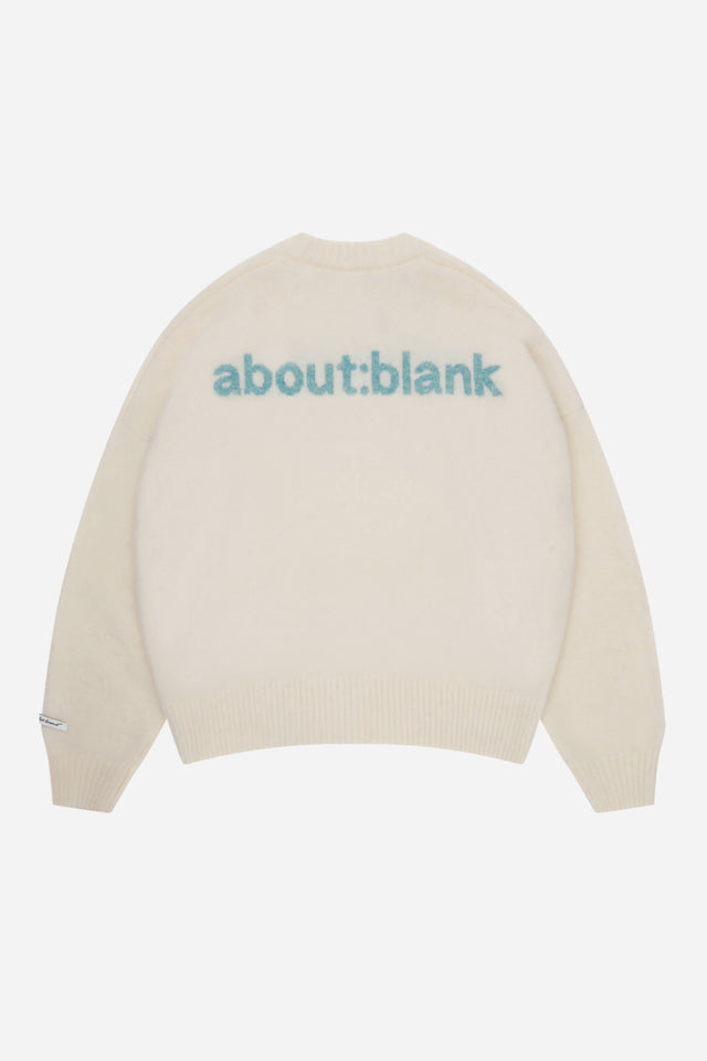 mohair knitted crewneck ecru/mint