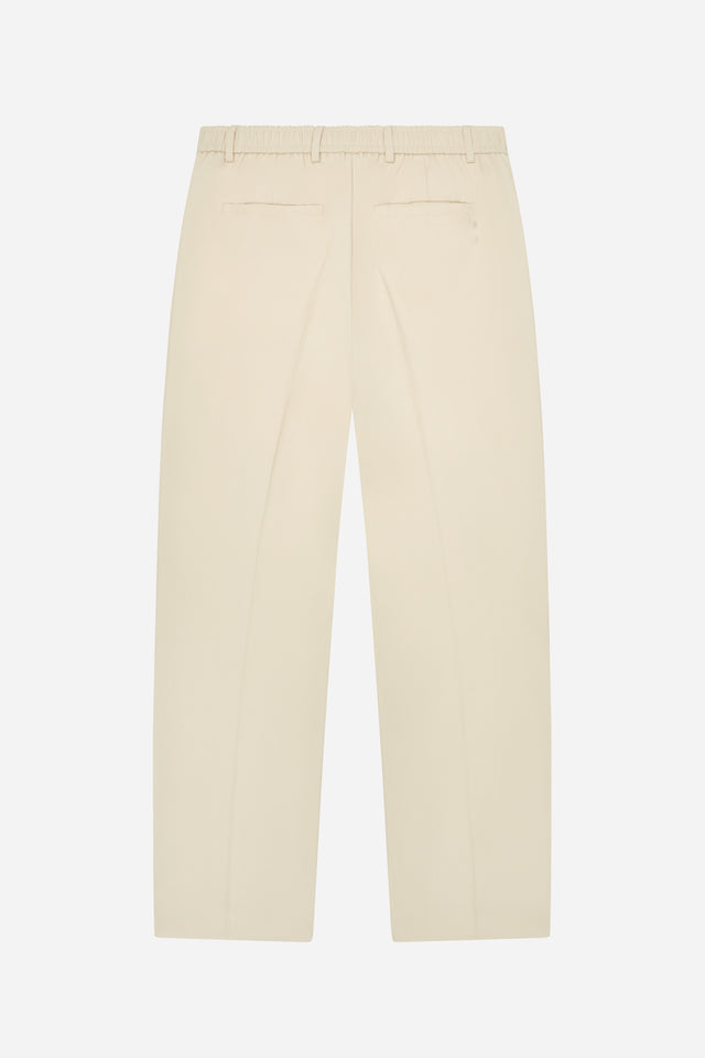 everyday pleated trouser ecru