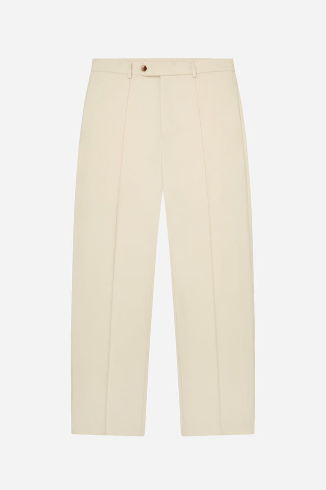 everyday pleated trouser ecru