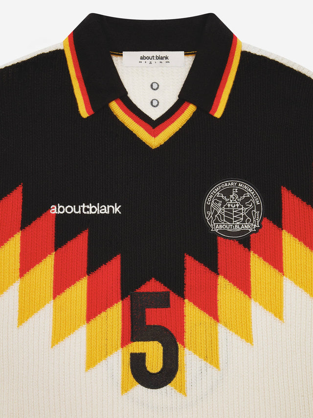 knitted football shirt white/black