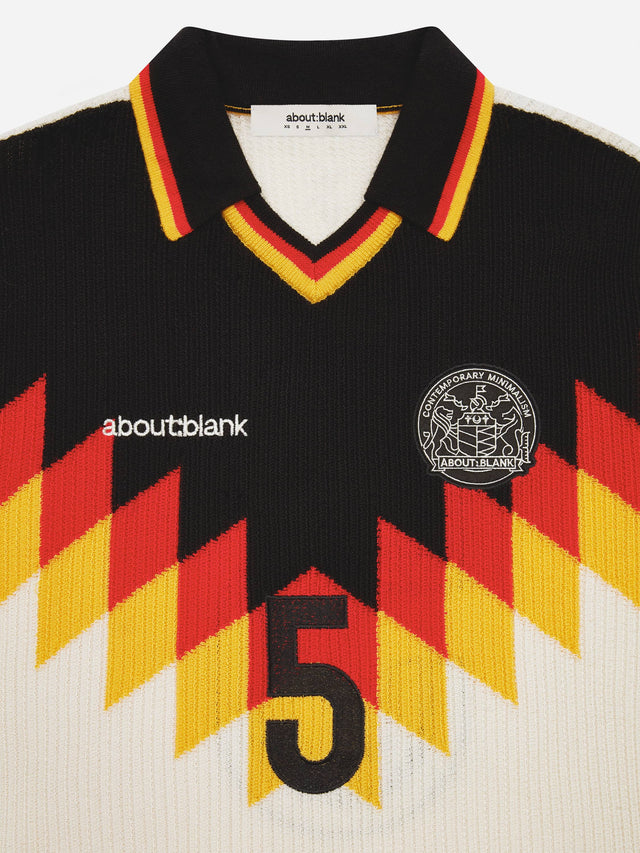 knitted football shirt white/black
