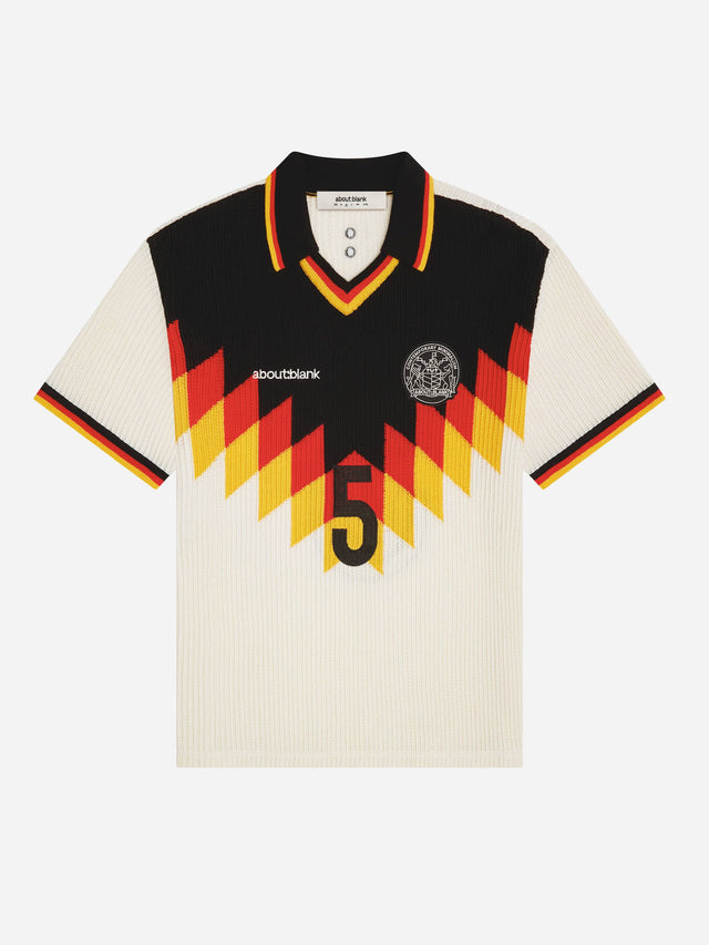 knitted football shirt white/black