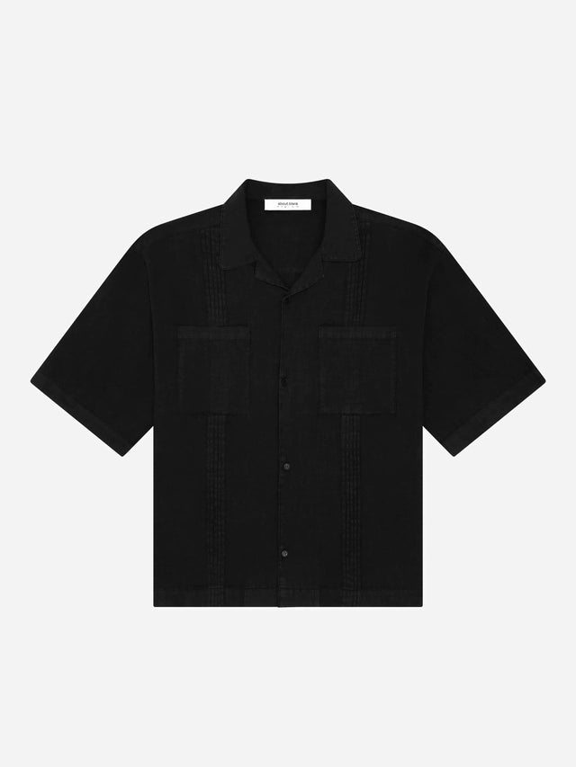guayabera shirt black