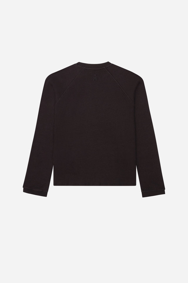 garcon long sleeve waffle black
