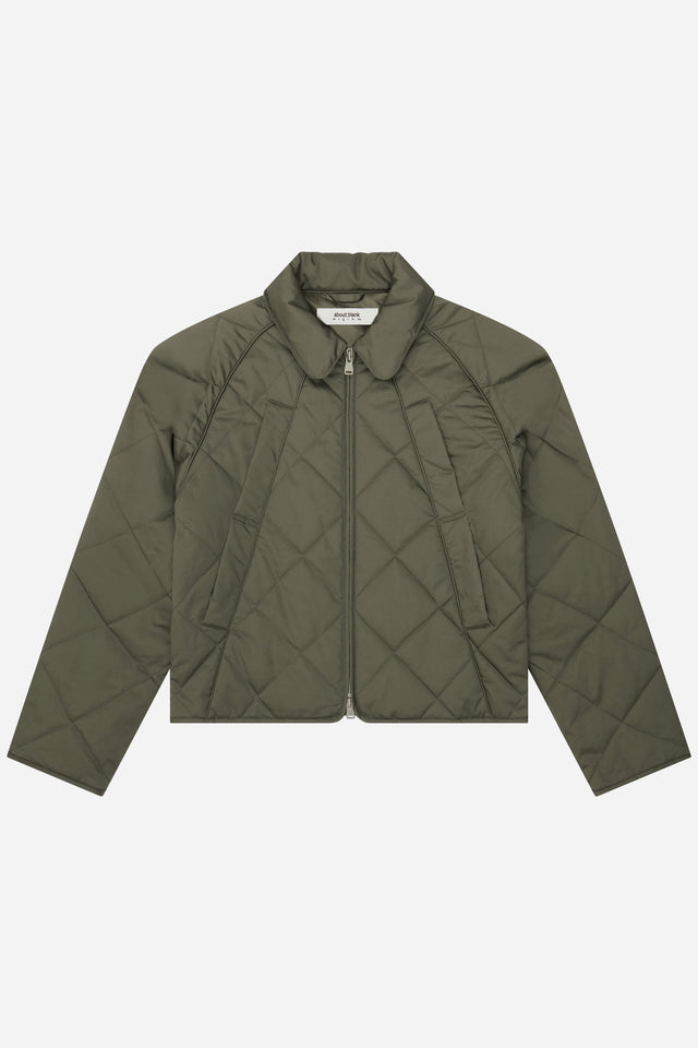 liner quilted jacket sage