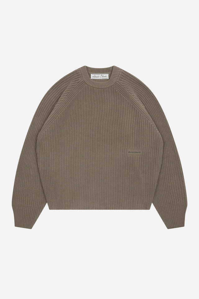 rib mock neck crew sage