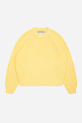 rib mock neck crew yellow