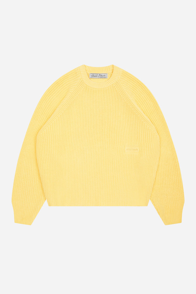 rib mock neck crew yellow