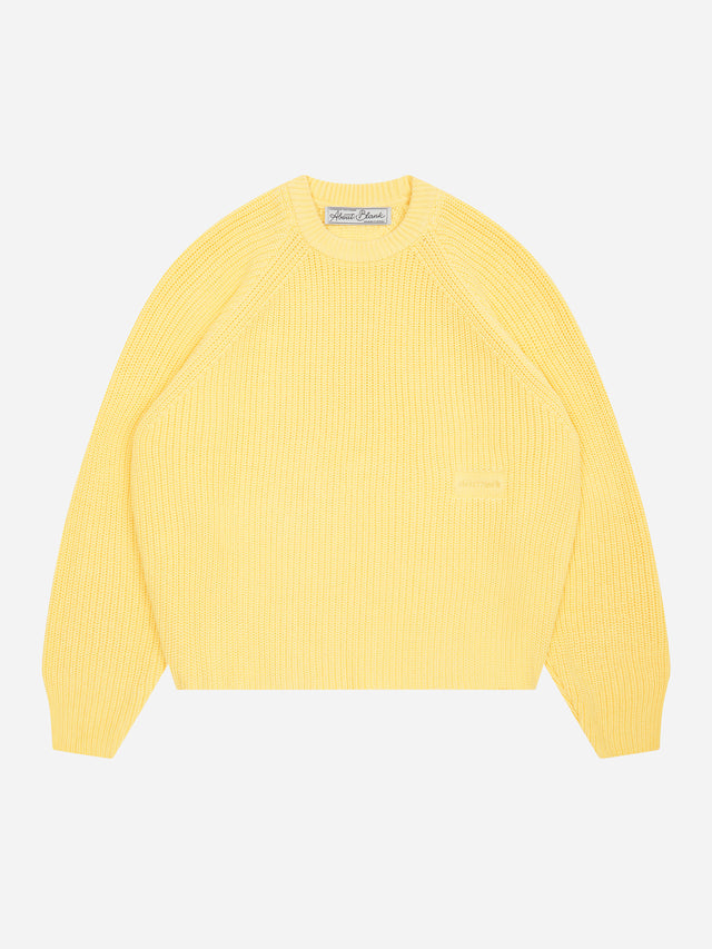 rib mock neck crew yellow