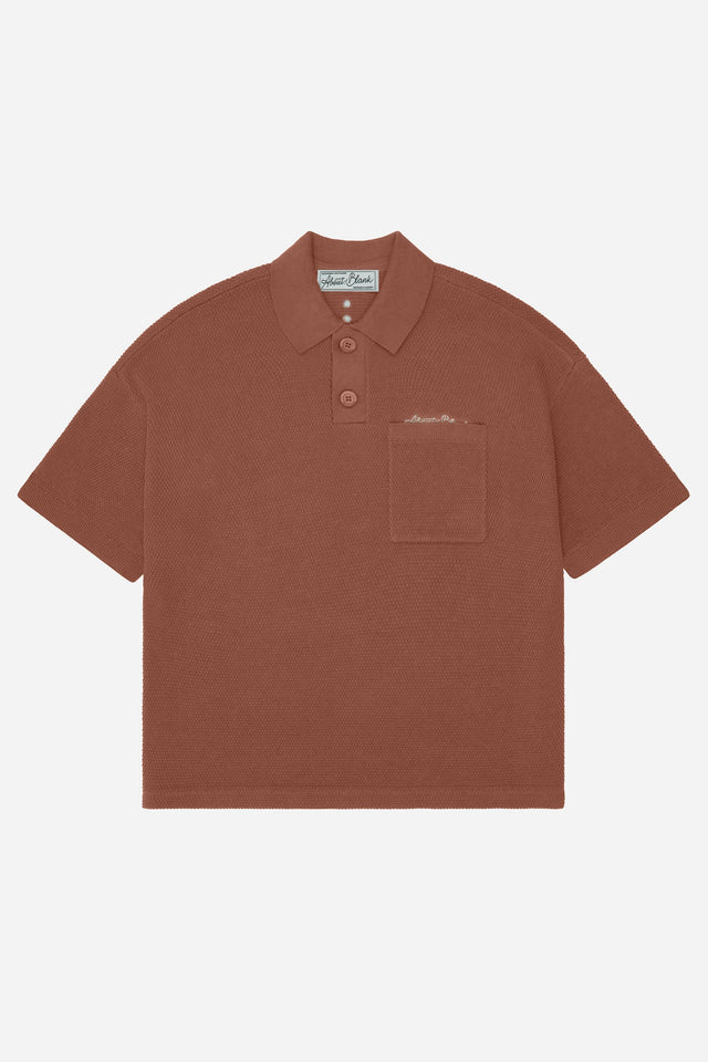 pique knitted polo brown