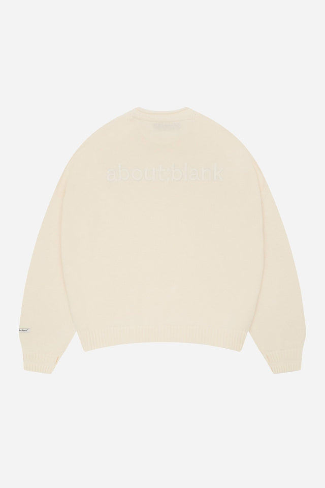 loose knit rolled crewneck ecru