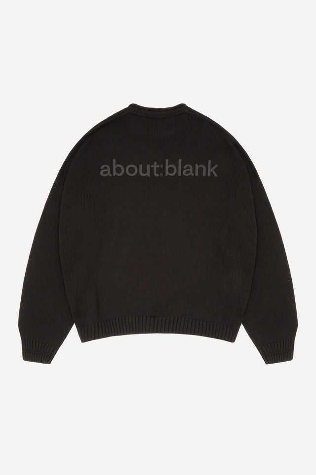 loose knit rolled crewneck black