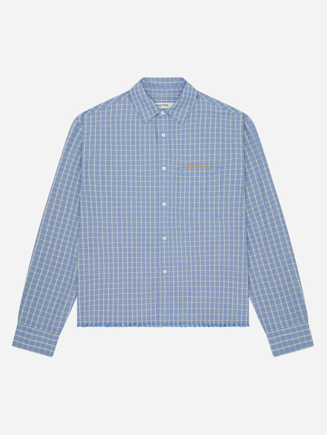 casper raw hem shirt blue
