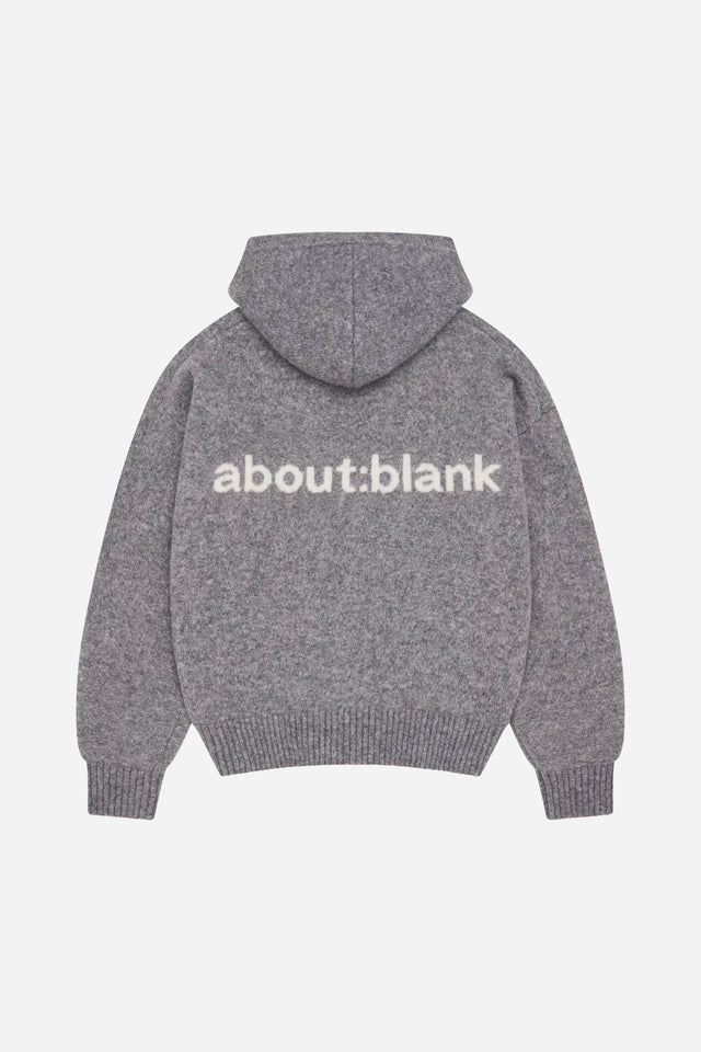 mohair knitted logo hoodie charcoal/ecru