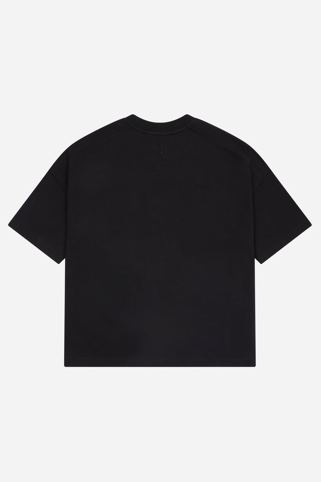 monogram mock neck t-shirt black