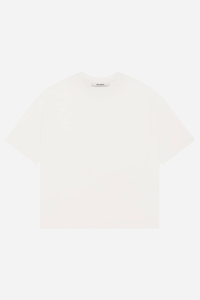 mock neck t-shirt oat/black