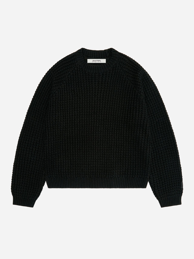 moss stitch crew black