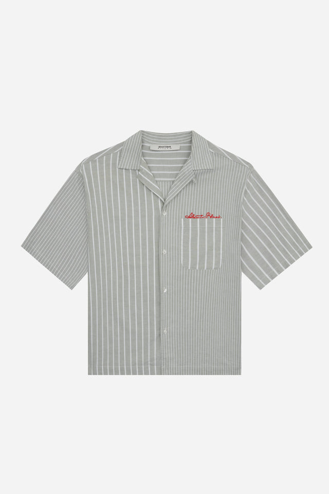 patchwork script shirt green/white