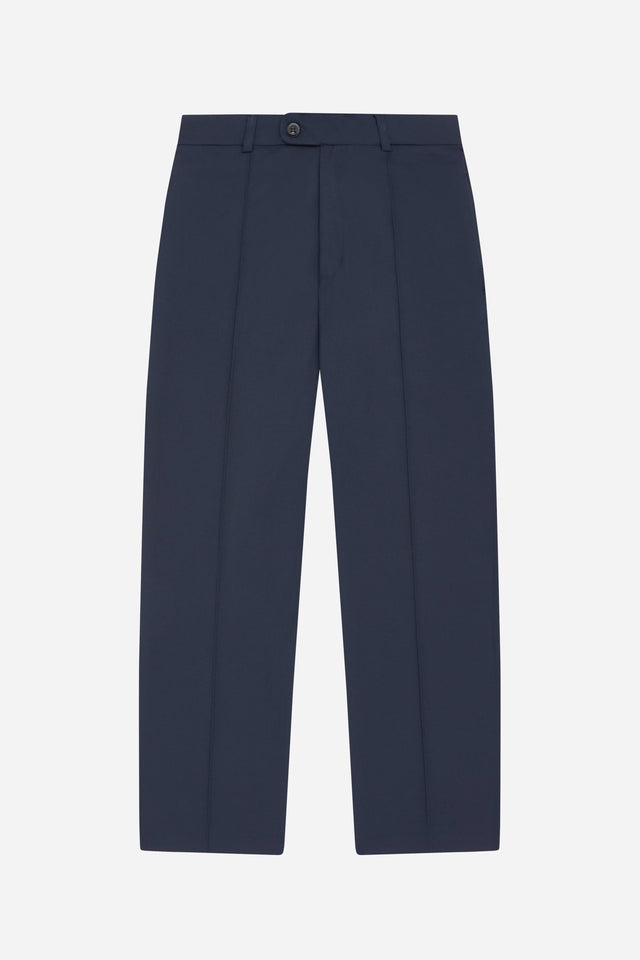 everyday pleated trouser navy