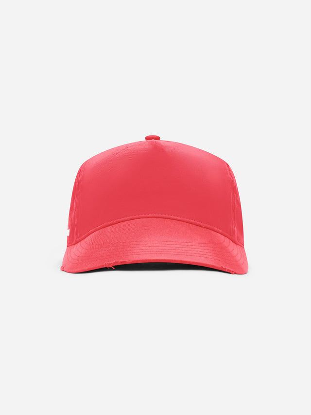 distressed cap washed red