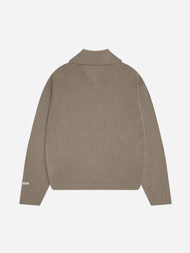 resort long sleeve knit polo sage