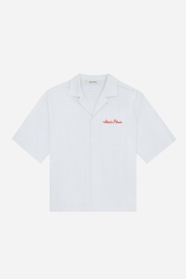 script short sleeve shirt white/blue