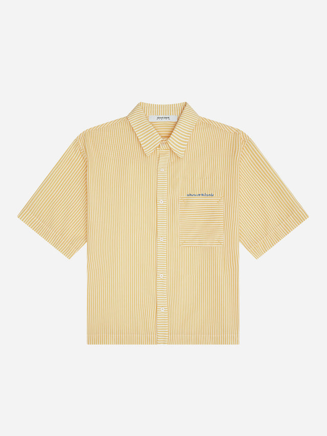 seersucker short sleeve shirt yellow