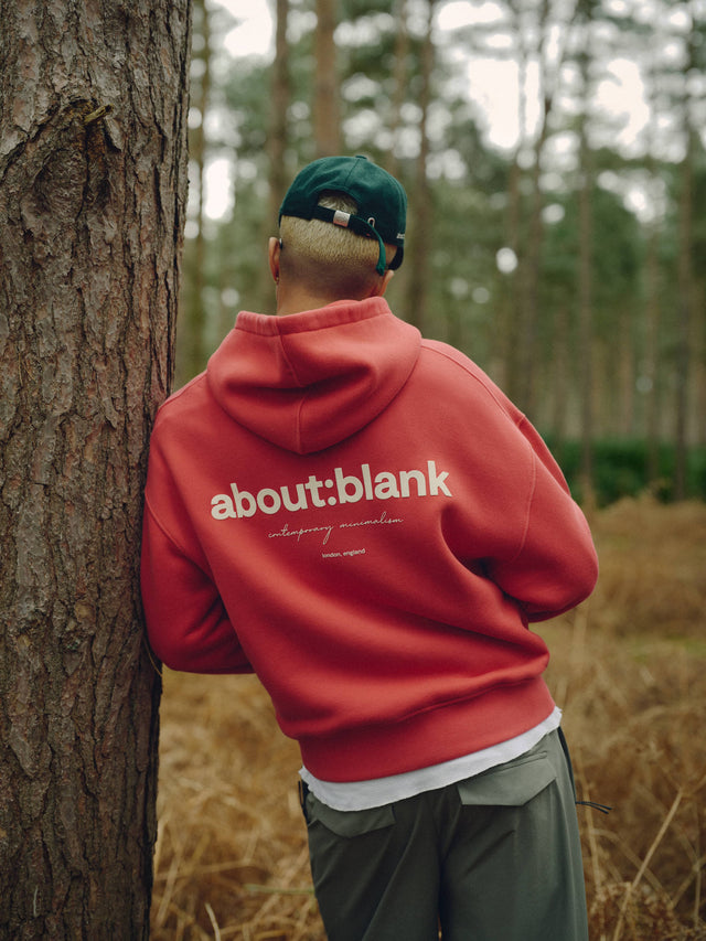 box hoodie washed red/ecru