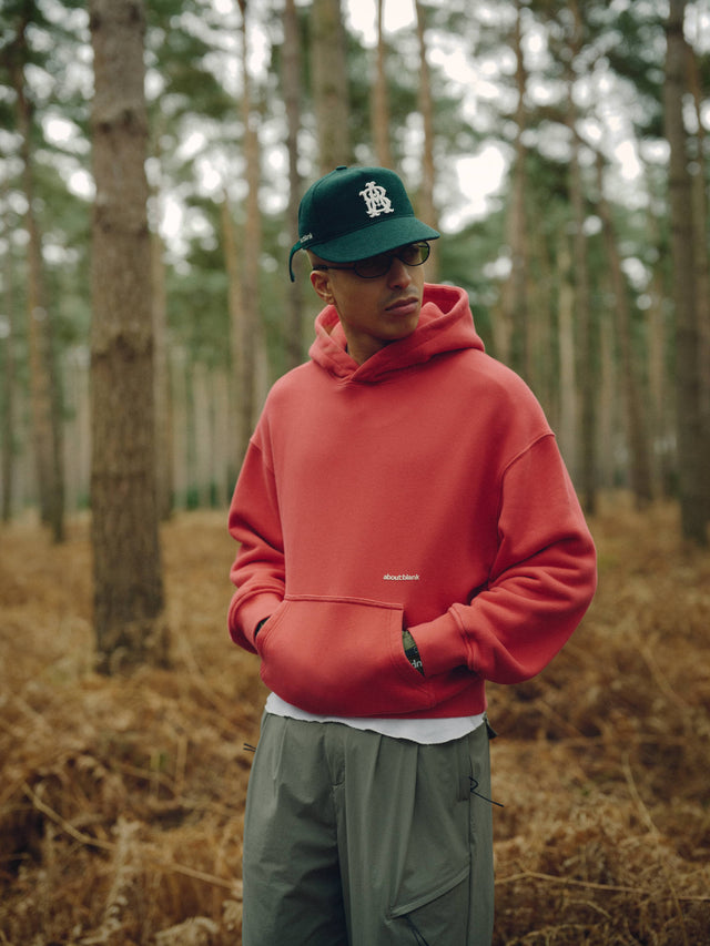 box hoodie washed red/ecru