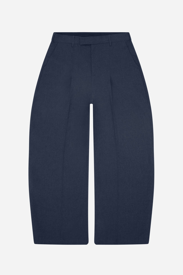 tailored wide leg trouser navy