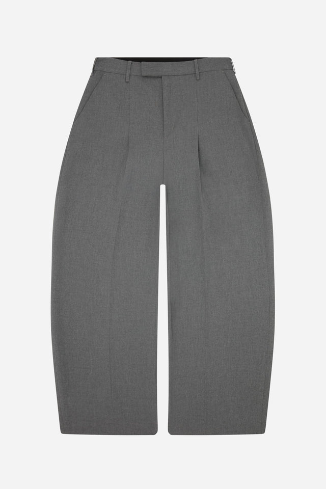 tailored wide leg trouser light grey