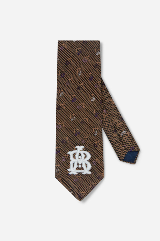 vintage silk monogram floral tie