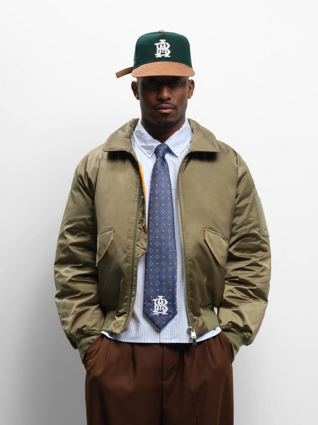 monogram tie blue