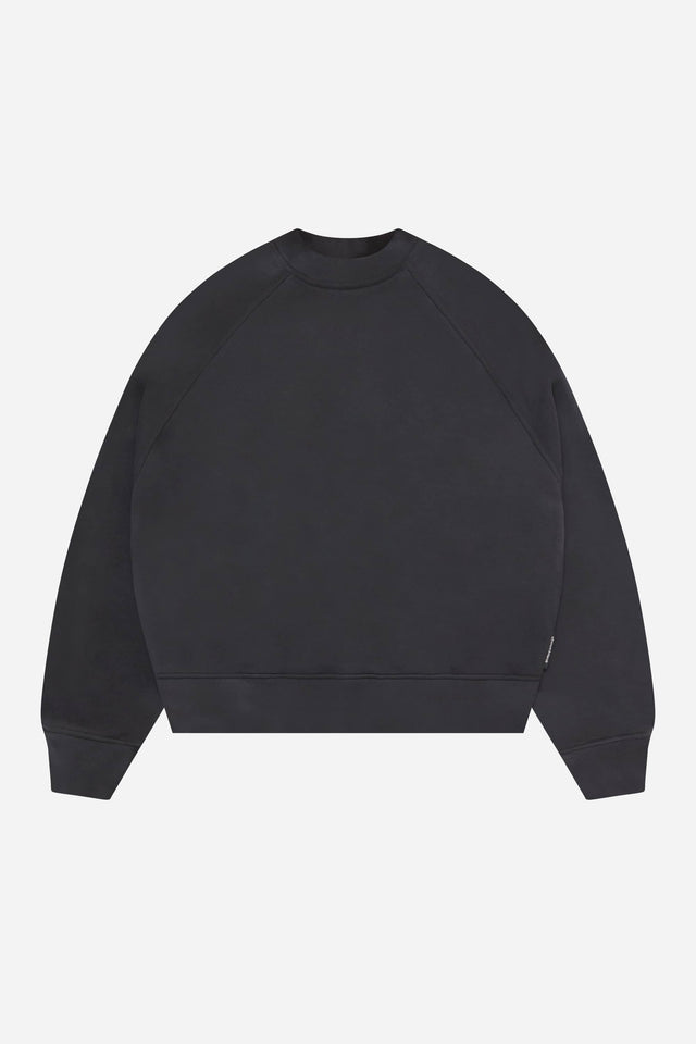 washed raglan sweat black