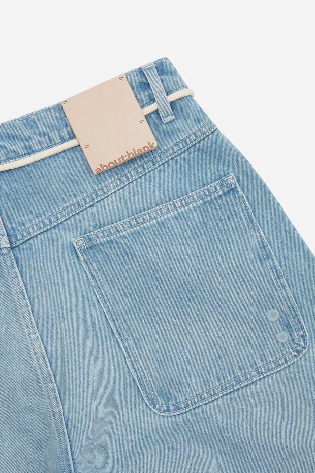 wide leg denim jean light blue wash