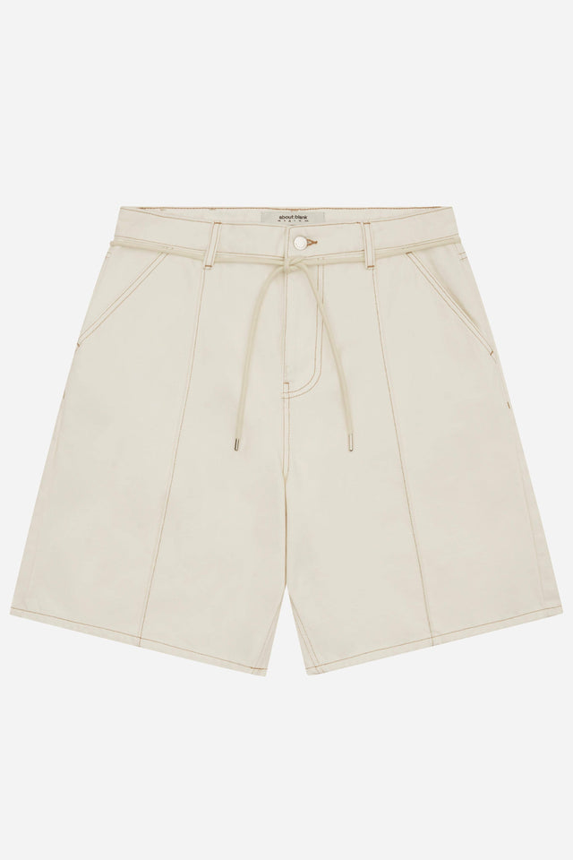 wide denim short ecru