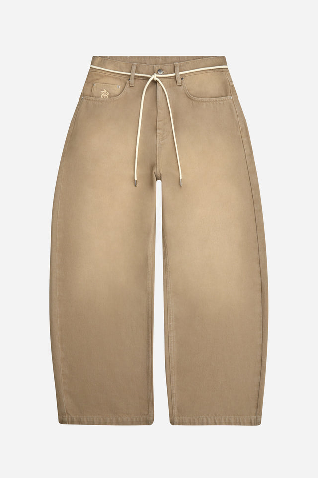 wide leg denim sand wash