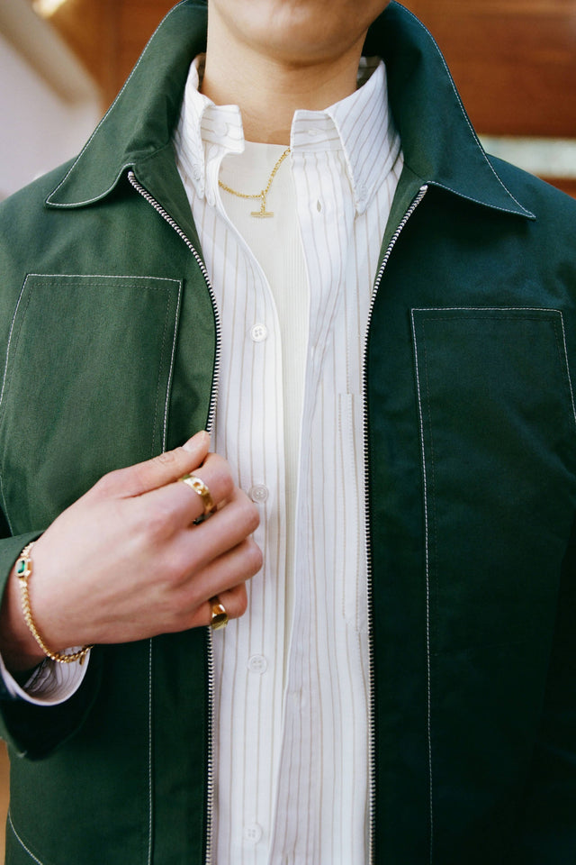 utility jacket green/ecru