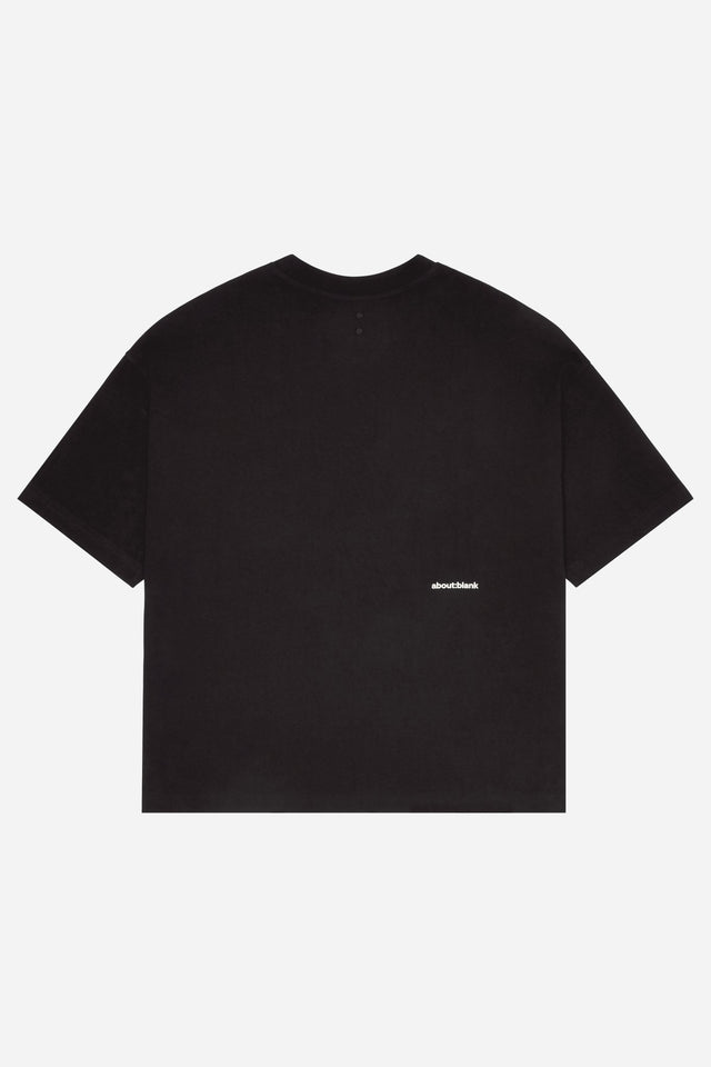 mock neck t-shirt black/ecru