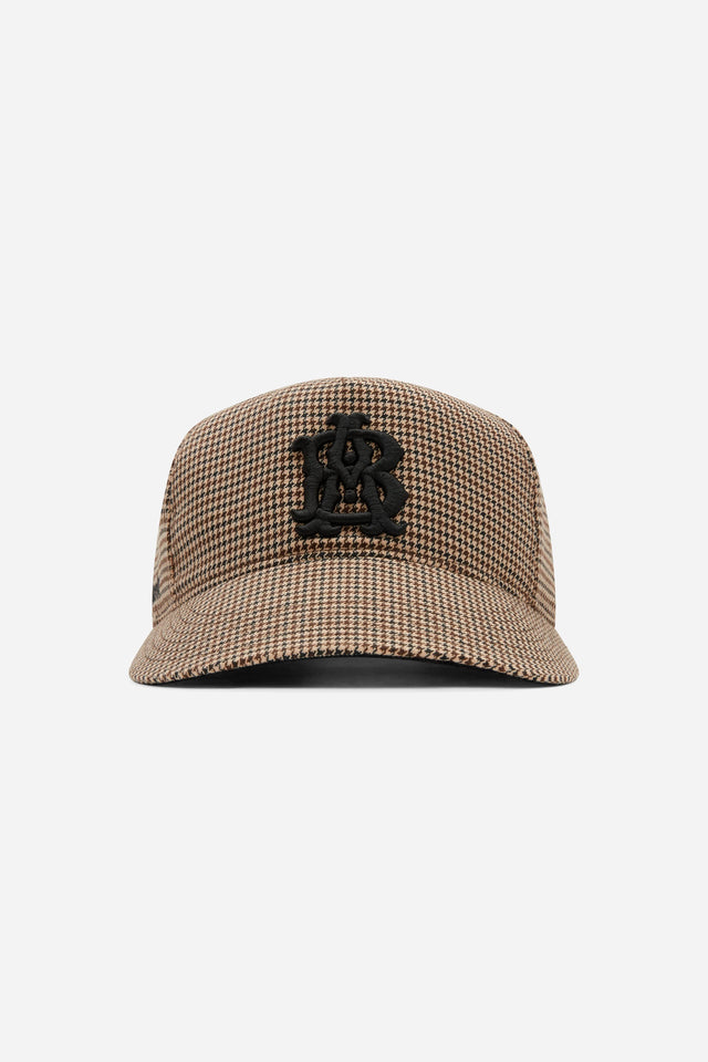 monogram wool cap puppytooth