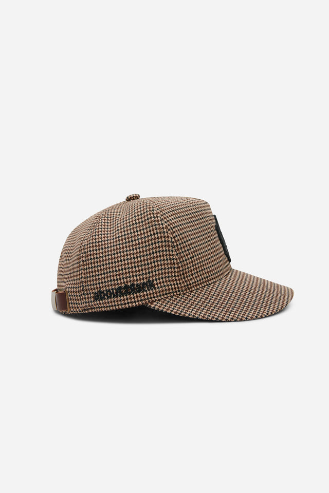 monogram wool cap puppytooth