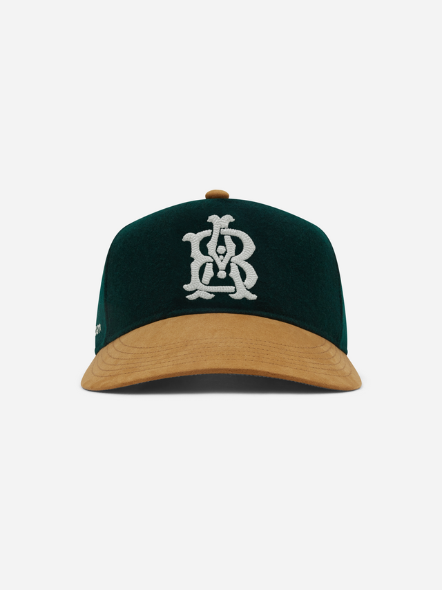 monogram suede cap epsom green/brown