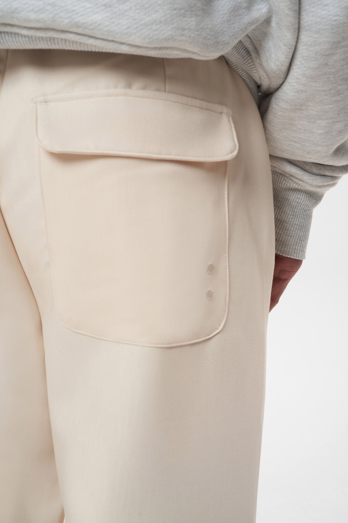 about:blank | ecru cropped wide trousers