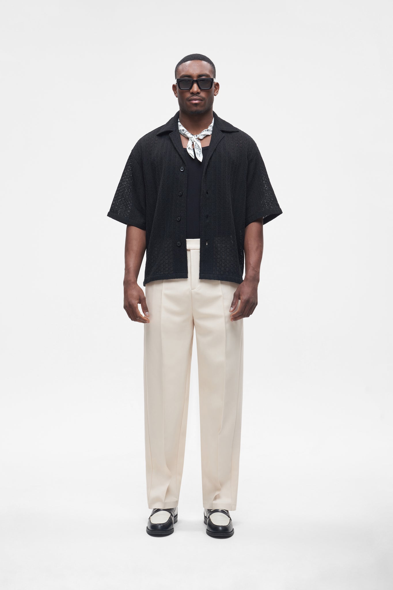 knitted shirt black