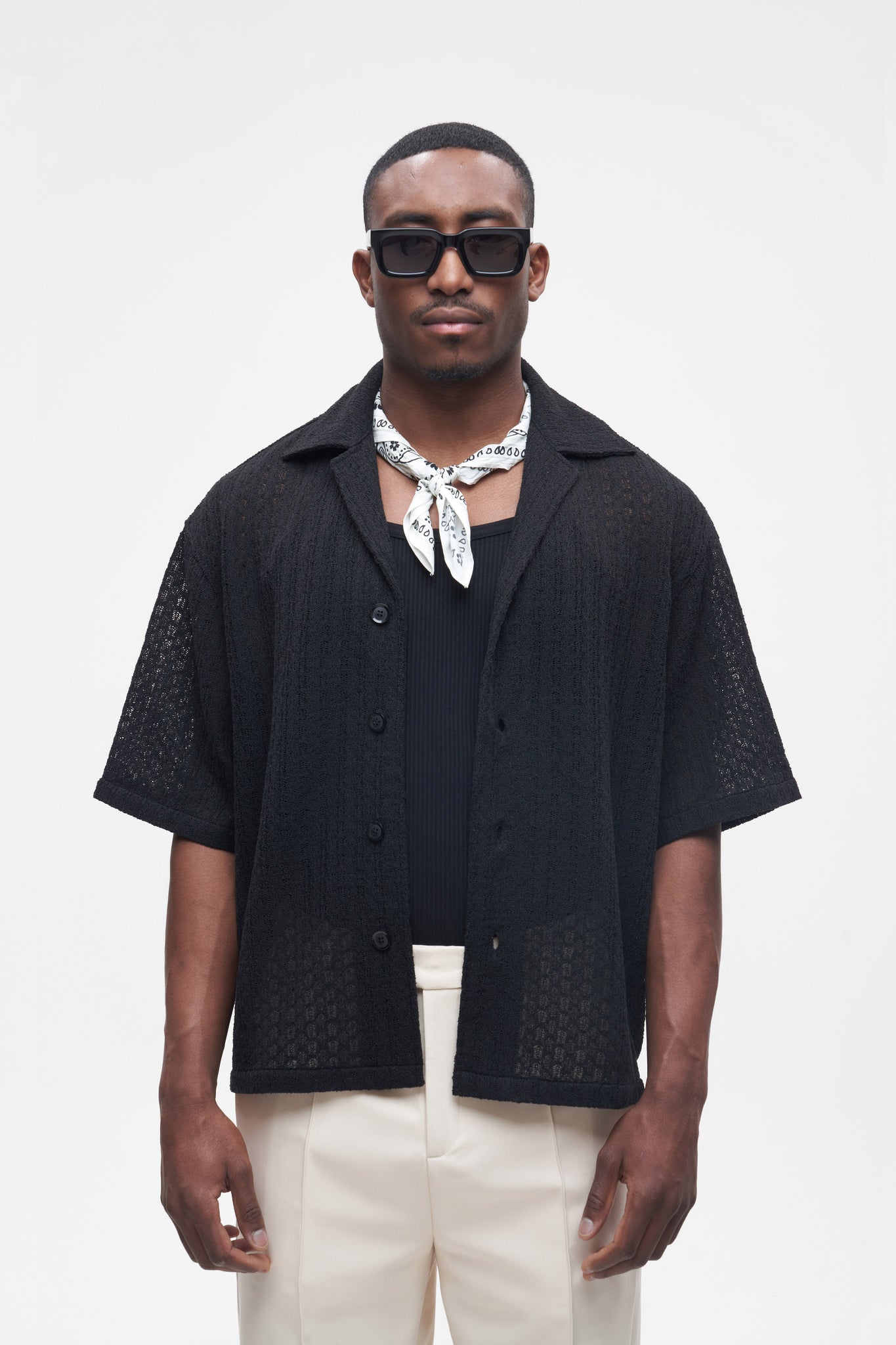 knitted shirt black