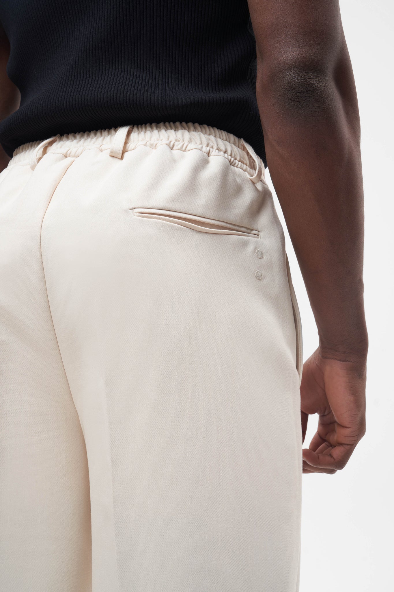 about:blank | ecru pleated wide trousers